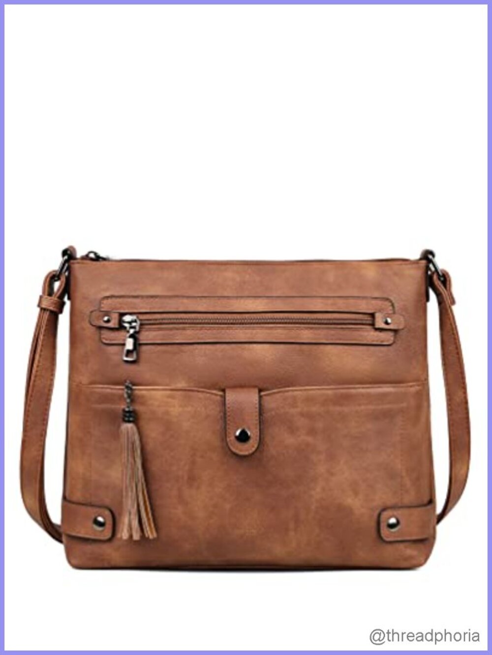 Large Crossbody Bag for Women Waterproof Faux Leather Purse 7 Pockets